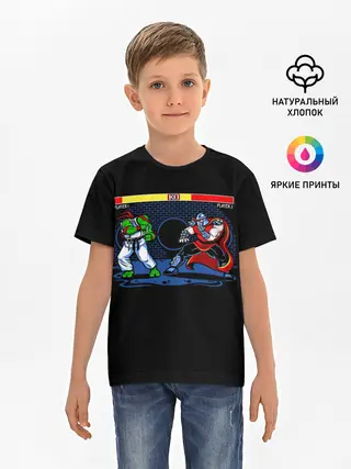 Детская базовая футболка / Черепашки 8 бит