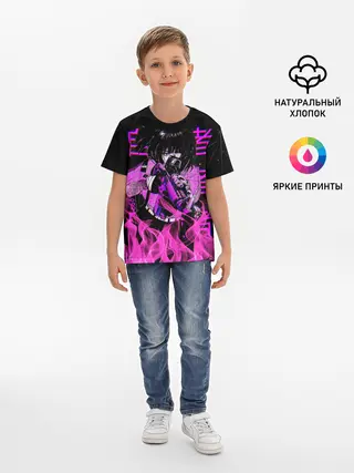 Детская базовая футболка / Аниме Девушка Киберпанк