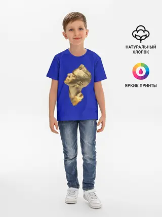 Детская базовая футболка / Черно белая Голова