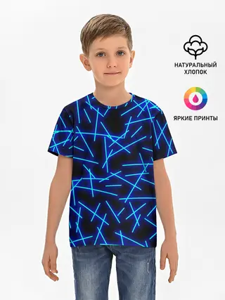Детская базовая футболка / Неоновые линии