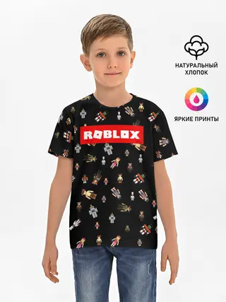 Детская базовая футболка / ROBLOX PATTERN | РОБЛОКС