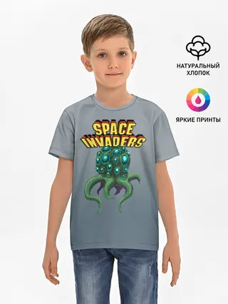 Детская базовая футболка / Space Invaders | Old game