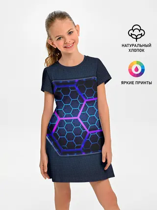 Детское платье / Цветные соты 3D
