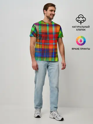 Мужская базовая футболка / Радужная сетка