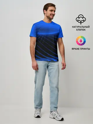 Мужская базовая футболка / Неоновые лучи