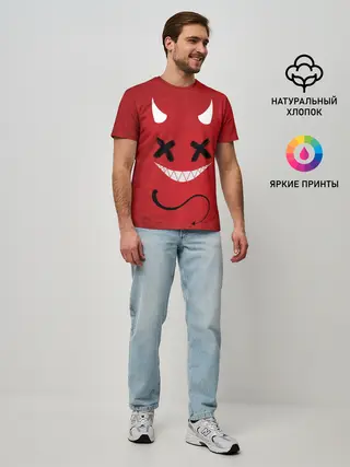 Мужская базовая футболка / Red Evil Smile