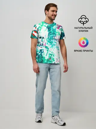 Мужская базовая футболка / Берюза Морской