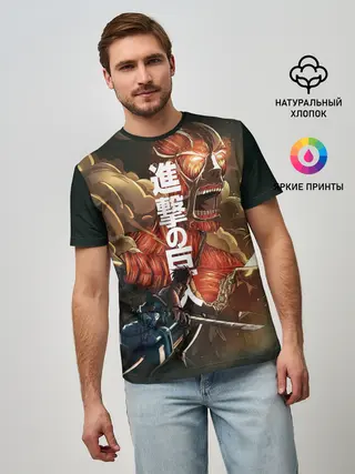 Мужская базовая футболка / Shingeki No Kyojin. Леви Аккерман