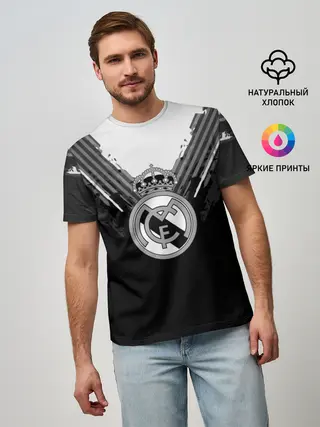 Мужская базовая футболка / Real Madrid abstract original