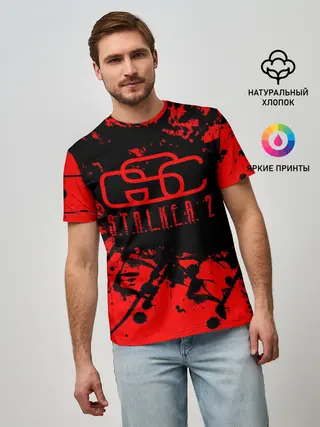 Мужская базовая футболка / Stalker GSC red