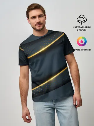 Мужская базовая футболка / 3D luxury gold