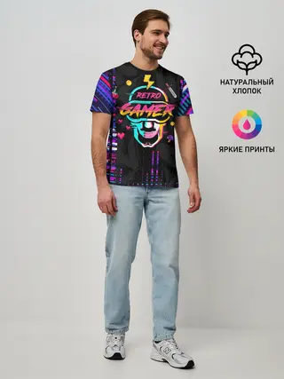Мужская базовая футболка / RETROGAMER3D47