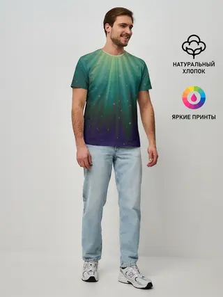 Мужская базовая футболка / Сияние 3D