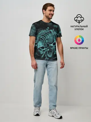 Мужская базовая футболка / two skulls