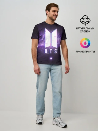 Мужская базовая футболка / BTS SPACЕ 3D / БТС КОСМОС