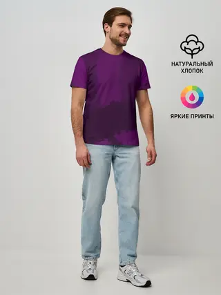 Мужская базовая футболка / Рисованные линии