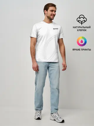 Мужская базовая футболка / PSG | Core Big Logo White