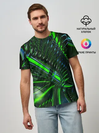 Мужская базовая футболка / DIGITAL NEON GREEN