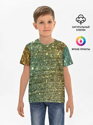Детская базовая футболка / Бирюзовый блеск