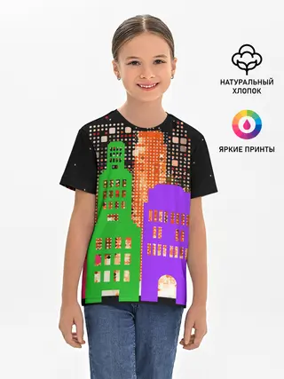 Детская базовая футболка / Ночной Город