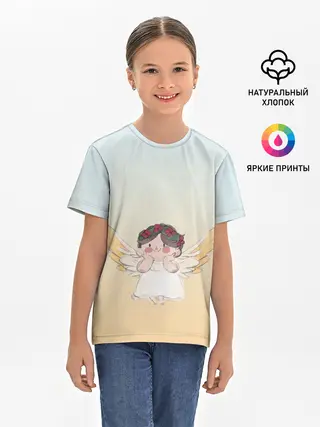 Детская базовая футболка / акварельный ангелок