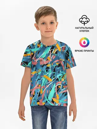 Детская базовая футболка / Яркие краски