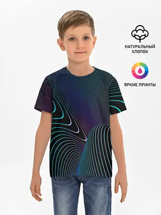 Детская базовая футболка / НЕОН STRIPES