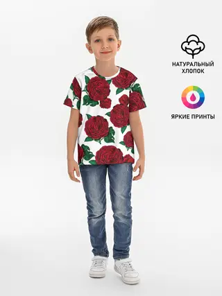 Детская базовая футболка / Винтажные розы