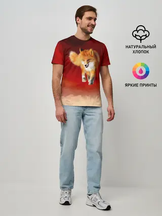Мужская базовая футболка / Огненная Лиса