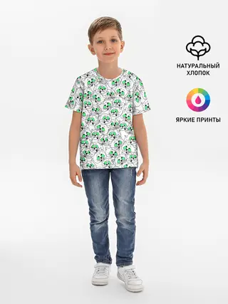 Детская базовая футболка / Веселые кошачьи глазки