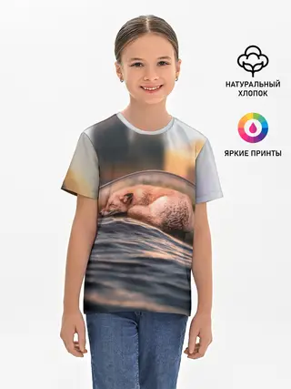 Детская базовая футболка / Лисенок в бутылке