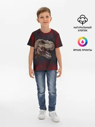 Детская базовая футболка / T-REX | Динозавр | Dino
