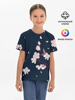Детская базовая футболка / Веточки сакуры