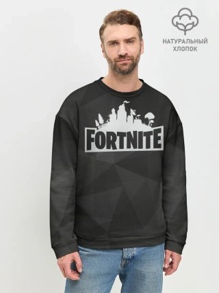 Мужской свитшот базовый / Fortnite Black Abstract