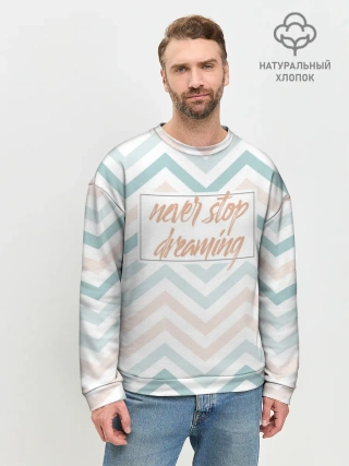 Мужской свитшот базовый / Никогда не переставай мечтать