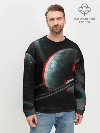 Мужской свитшот базовый / Cosmos Glitch