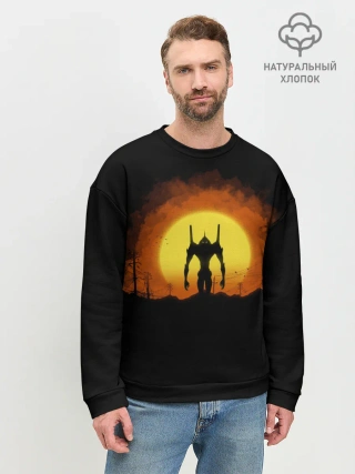 Мужской свитшот базовый / evangelion yellow planet