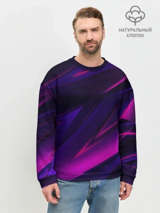 Мужской свитшот базовый / GEOMETRY STRIPES NEON
