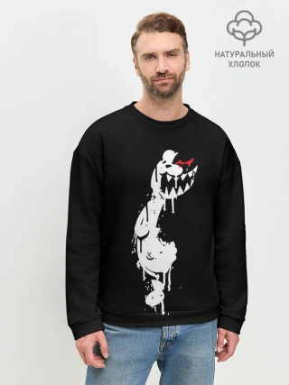 Мужской свитшот базовый / MONOKUMA в темноте