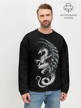 Мужской свитшот базовый / White Dragon
