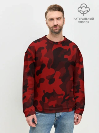 Мужской свитшот базовый / RED MILITARY | КРАСНЫЙ КАМУФЛЯЖ