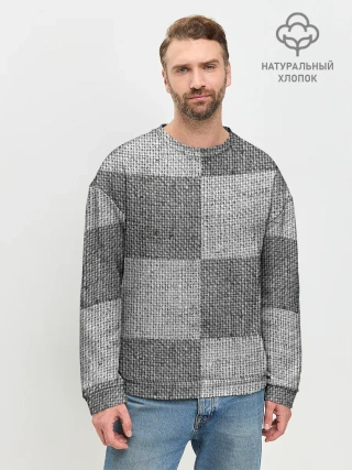 Мужской свитшот базовый / Denim Patchwork