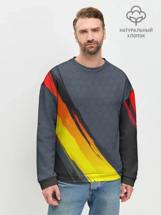 Мужской свитшот базовый / Gray Yellow Style