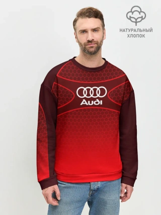 Мужской свитшот базовый / AUDI красная сетка