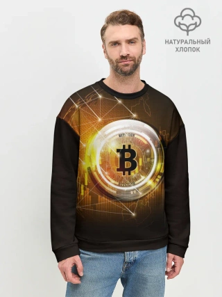 Мужской свитшот базовый / КРИПТОВАЛЮТА БИТКОИН