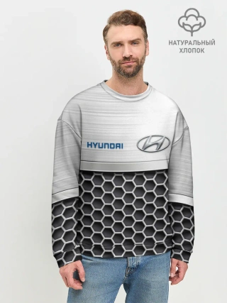 Мужской свитшот базовый / Hyundai | Стальная решетка