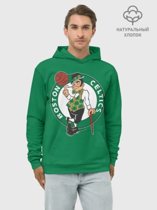 Худи мужской база хлопок / Boston Celtics