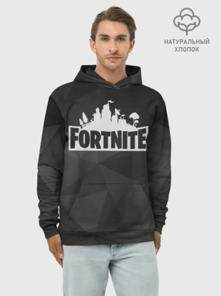 Худи мужской база хлопок / Fortnite Black Abstract