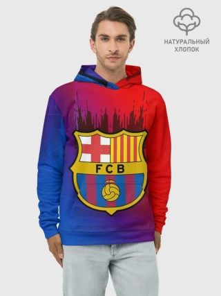 Худи мужской база хлопок / FC Barcelona color sport