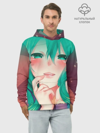 Худи мужской база хлопок / Miku Ahegao